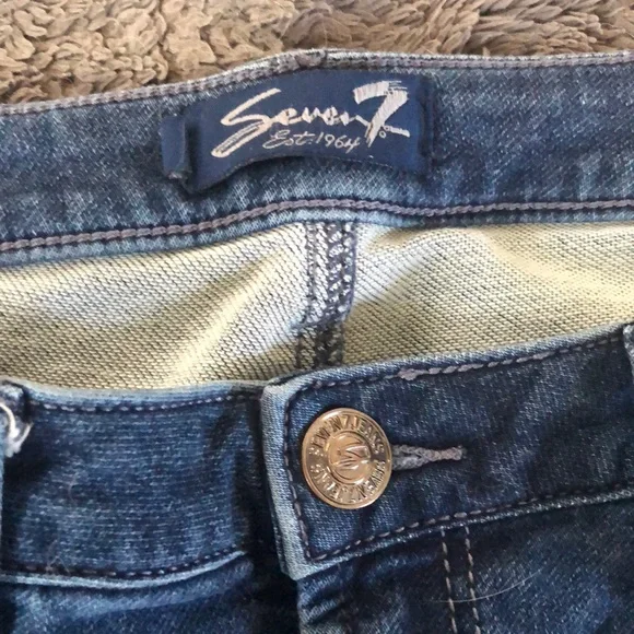 Women's Blue Denim Shorts - Picture 2 of 5